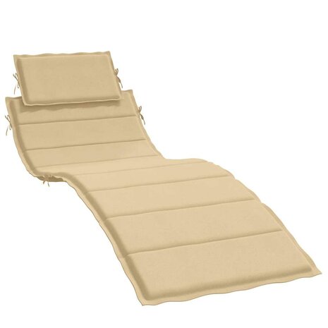 Ligbedkussen 186x58x3 cm stof gemêleerd beige 2