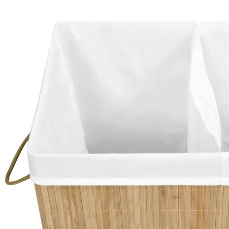 Wasmand met 2 vakken 100 L bamboe 7
