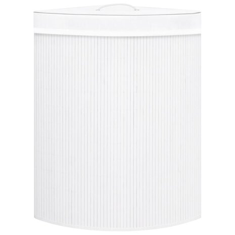 Hoekwasmand 60 L bamboe wit 3
