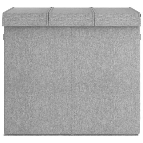 Wasmand inklapbaar 64,5x34,5x59 cm kunstlinnen grijs 3