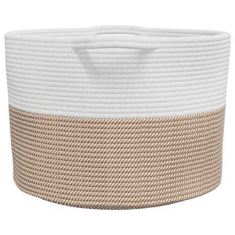 Wasmand Ø 55x36 cm katoen bruin en wit 5