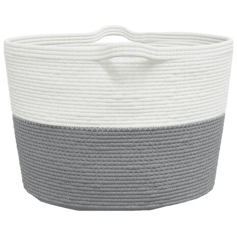 Wasmand Ø 60x36 cm katoen grijs en wit 5
