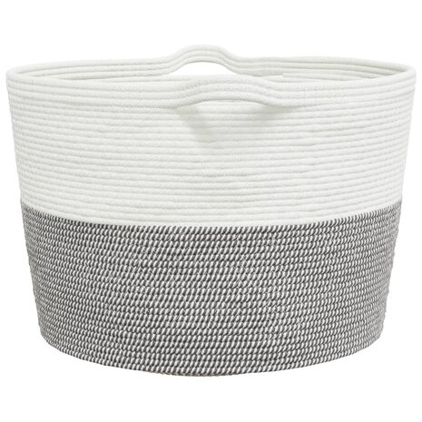 Wasmand Ø 60x36 cm katoen grijs en wit 5