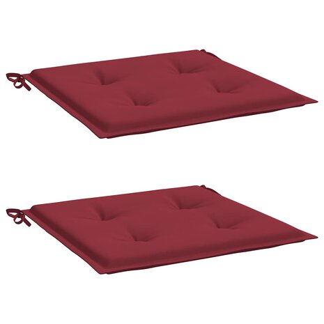 Tuinstoelkussens 2 st 40x40x3 cm oxford stof wijnrood 3