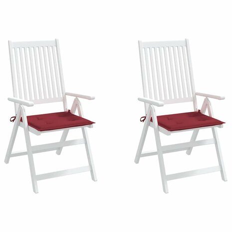 Tuinstoelkussens 2 st 40x40x3 cm oxford stof wijnrood 4