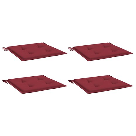 Tuinstoelkussens 4 st 40x40x3 cm oxford stof wijnrood 3