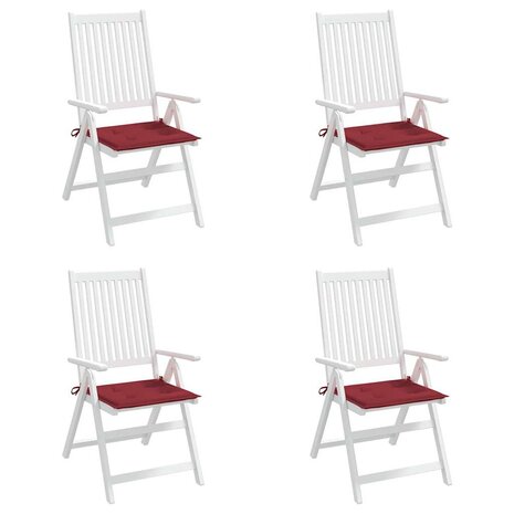 Tuinstoelkussens 4 st 40x40x3 cm oxford stof wijnrood 4