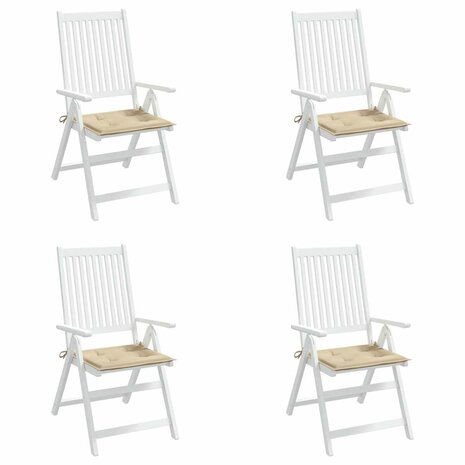 Tuinstoelkussens 4 st 50x50x3 cm oxford stof beige 4