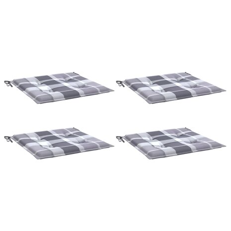 Tuinstoelkussens 4 st 50x50x3 cm oxford stof ruitpatroon grijs 3