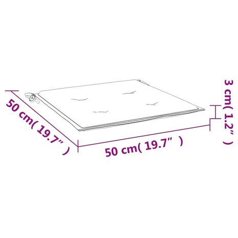 Tuinstoelkussens 4 st 50x50x3 cm oxford stof ruitpatroon grijs 9