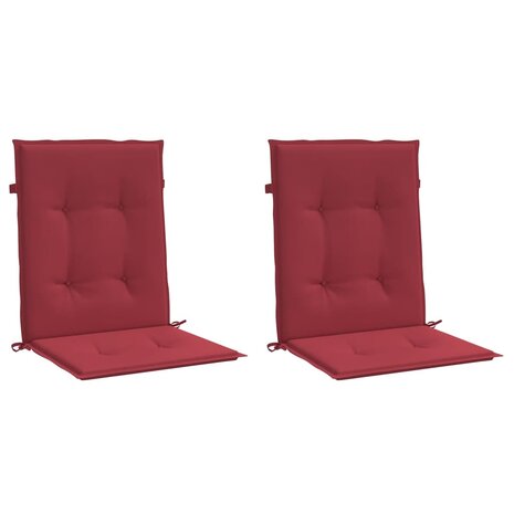 Tuinstoelkussens 2 st 100x50x3 cm oxford stof wijnrood 3
