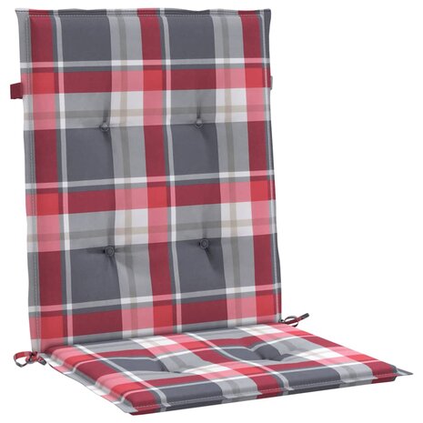 Tuinstoelkussens 2 st 100x50x3 cm oxford stof ruitpatroon rood 5