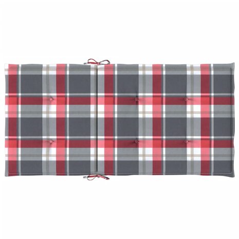Tuinstoelkussens 2 st 100x50x3 cm oxford stof ruitpatroon rood 7