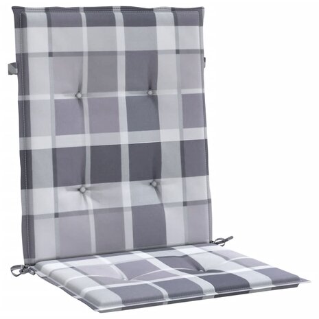 Tuinstoelkussens 2 st 100x50x3 cm oxford stof ruitpatroon grijs 5