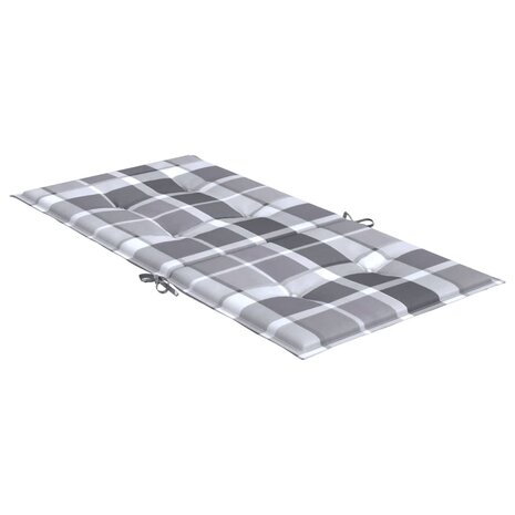 Tuinstoelkussens 2 st 100x50x3 cm oxford stof ruitpatroon grijs 6