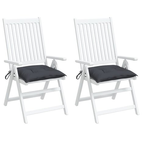Stoelkussens 2 st 40x40x7 cm oxford stof antracietkleurig 4