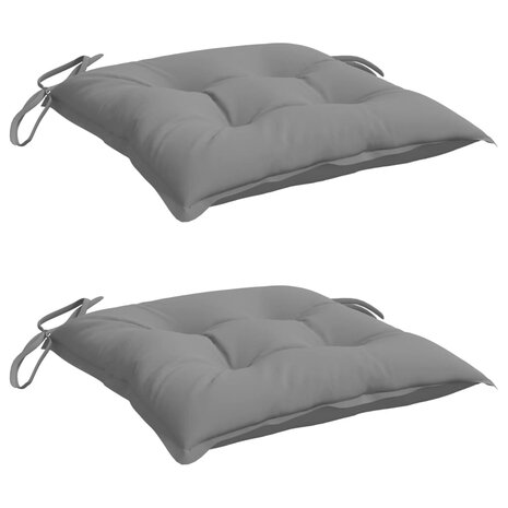 Stoelkussens 2 st 40x40x7 cm oxford stof grijs 3