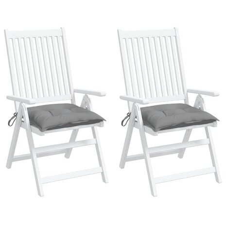 Stoelkussens 2 st 40x40x7 cm oxford stof grijs 4
