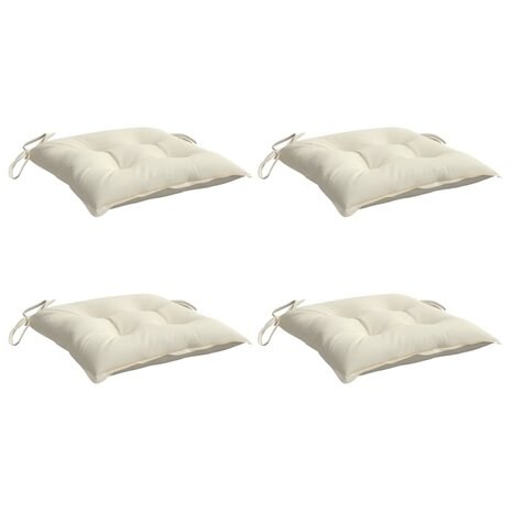 Stoelkussens 4 st 40x40x7 cm oxford stof crèmewit 3