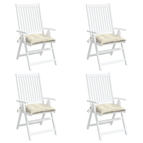 Stoelkussens 4 st 40x40x7 cm oxford stof crèmewit 4