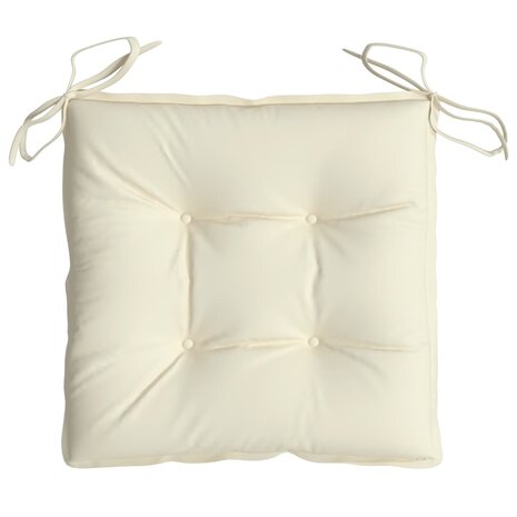 Stoelkussens 4 st 40x40x7 cm oxford stof crèmewit 6