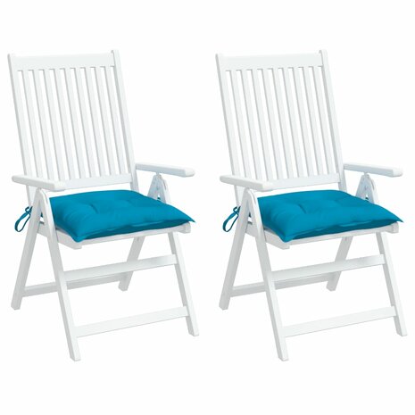 Stoelkussens 2 st 40x40x7 cm oxford stof lichtblauw 4
