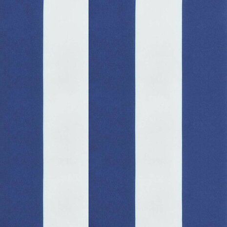 Tuinstoelkussens 2 st gestreept 40x40x3 cm stof wit en blauw 8