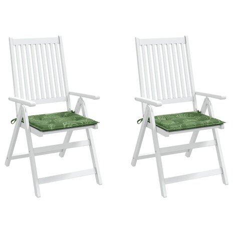 Stoelkussens 2 st bladpatroon 40x40x3 cm stof 4