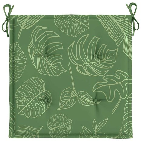 Stoelkussens 2 st bladpatroon 40x40x3 cm stof 6