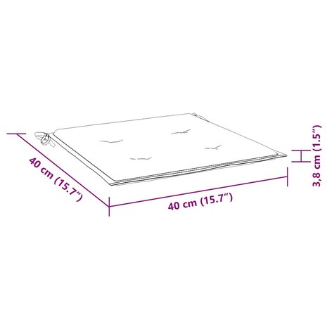 Stoelkussens 2 st bladpatroon 40x40x3 cm stof 9