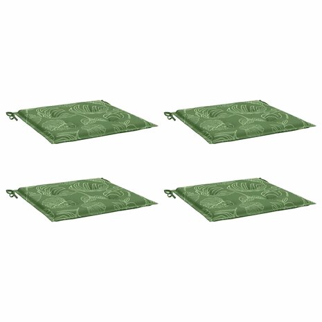 Stoelkussens 4 st bladpatroon 40x40x3 cm stof 3