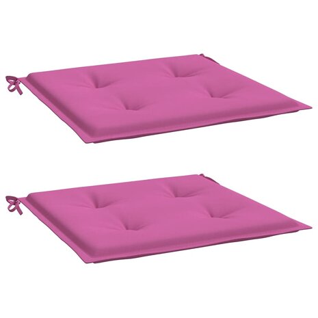 Tuinstoelkussens 2 st 40x40x3 cm stof roze 3