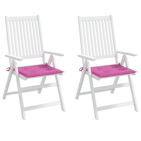 Tuinstoelkussens 2 st 40x40x3 cm stof roze 4