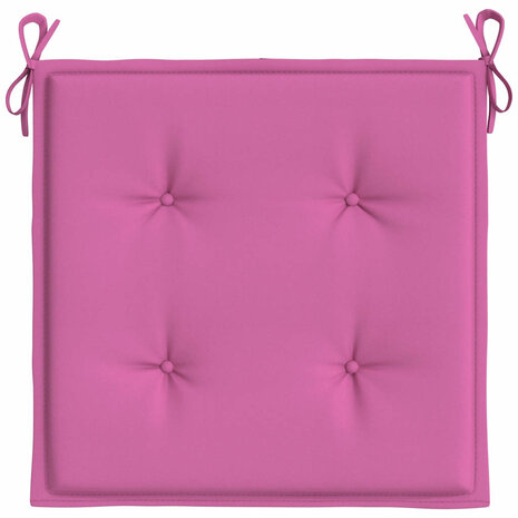 Tuinstoelkussens 2 st 40x40x3 cm stof roze 6