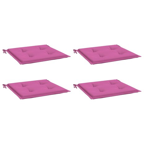Tuinstoelkussens 4 st 40x40x3 cm stof roze 3