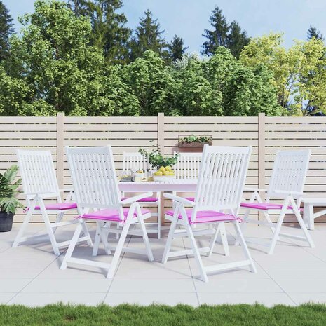 Tuinstoelkussens 6 st 40x40x3 cm stof roze 1