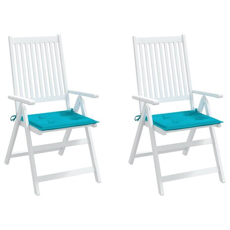 Tuinstoelkussens 2 st 40x40x3 cm stof turquoise 4