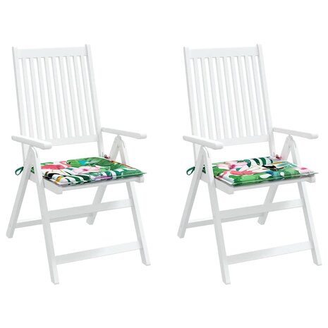 Tuinstoelkussens 2 st 50x50x3 cm stof meerkleurig 4