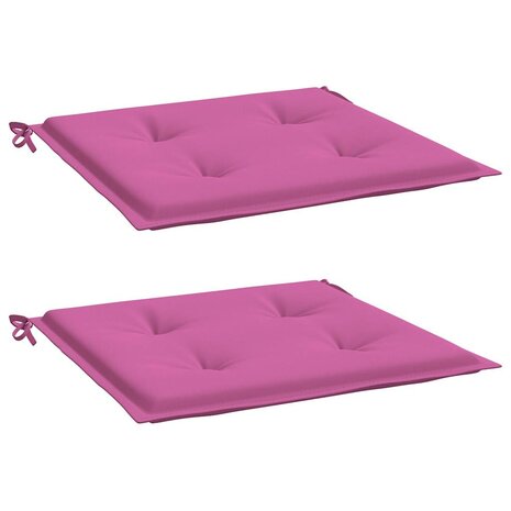 Tuinstoelkussens 2 st 50x50x3 cm stof roze 3