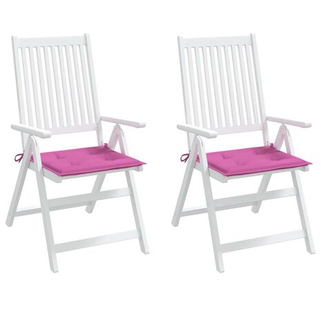 Tuinstoelkussens 2 st 50x50x3 cm stof roze 4