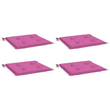 Tuinstoelkussens 4 st 50x50x3 cm stof roze 3