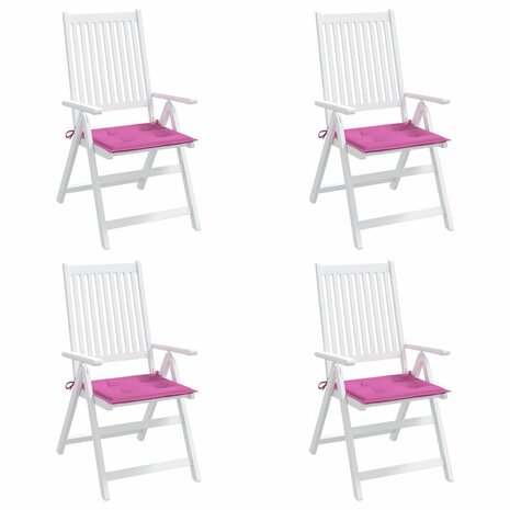 Tuinstoelkussens 4 st 50x50x3 cm stof roze 4