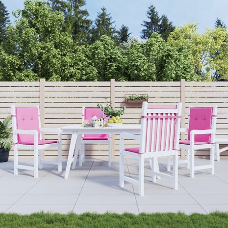 Stoelkussens 4 st lage rug stof roze 1