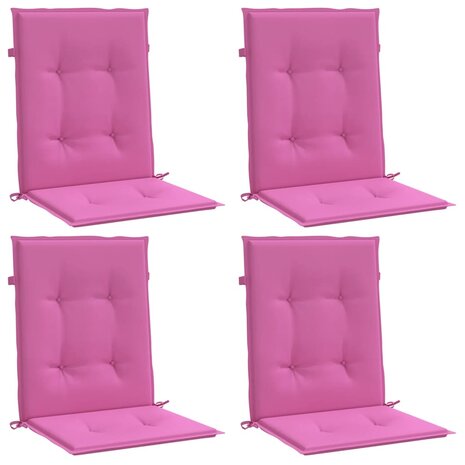 Stoelkussens 4 st lage rug stof roze 3