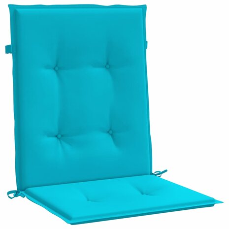 Stoelkussens 4 st lage rug stof turquoise 5