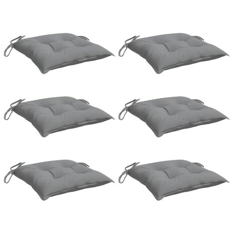Stoelkussens 6 st 40x40x7 cm oxford stof grijs 3