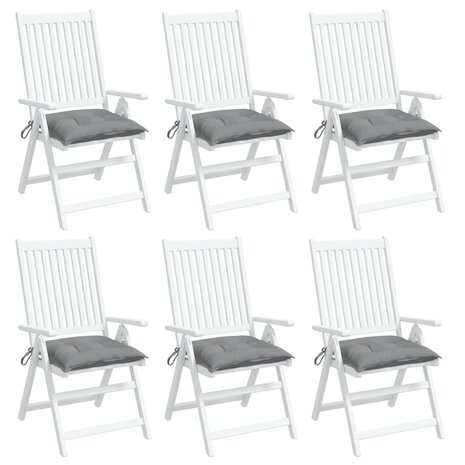 Stoelkussens 6 st 40x40x7 cm oxford stof grijs 4