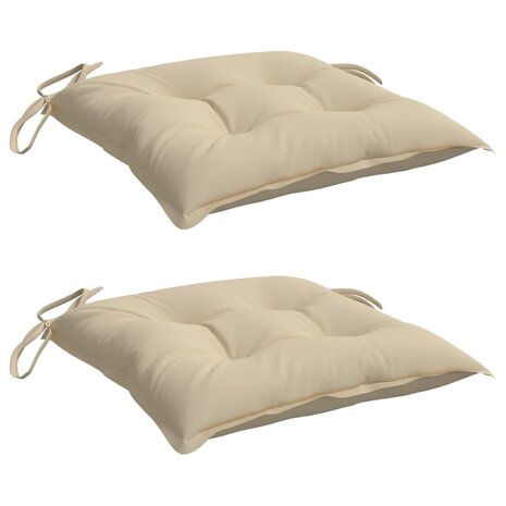 Stoelkussens 2 st 40x40x7 cm oxford stof beige 3