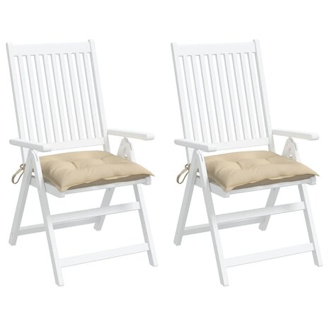 Stoelkussens 2 st 40x40x7 cm oxford stof beige 4