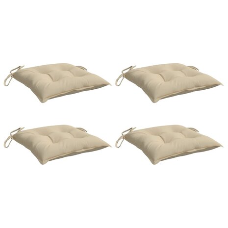 Stoelkussens 4 st 40x40x7 cm oxford stof beige 3